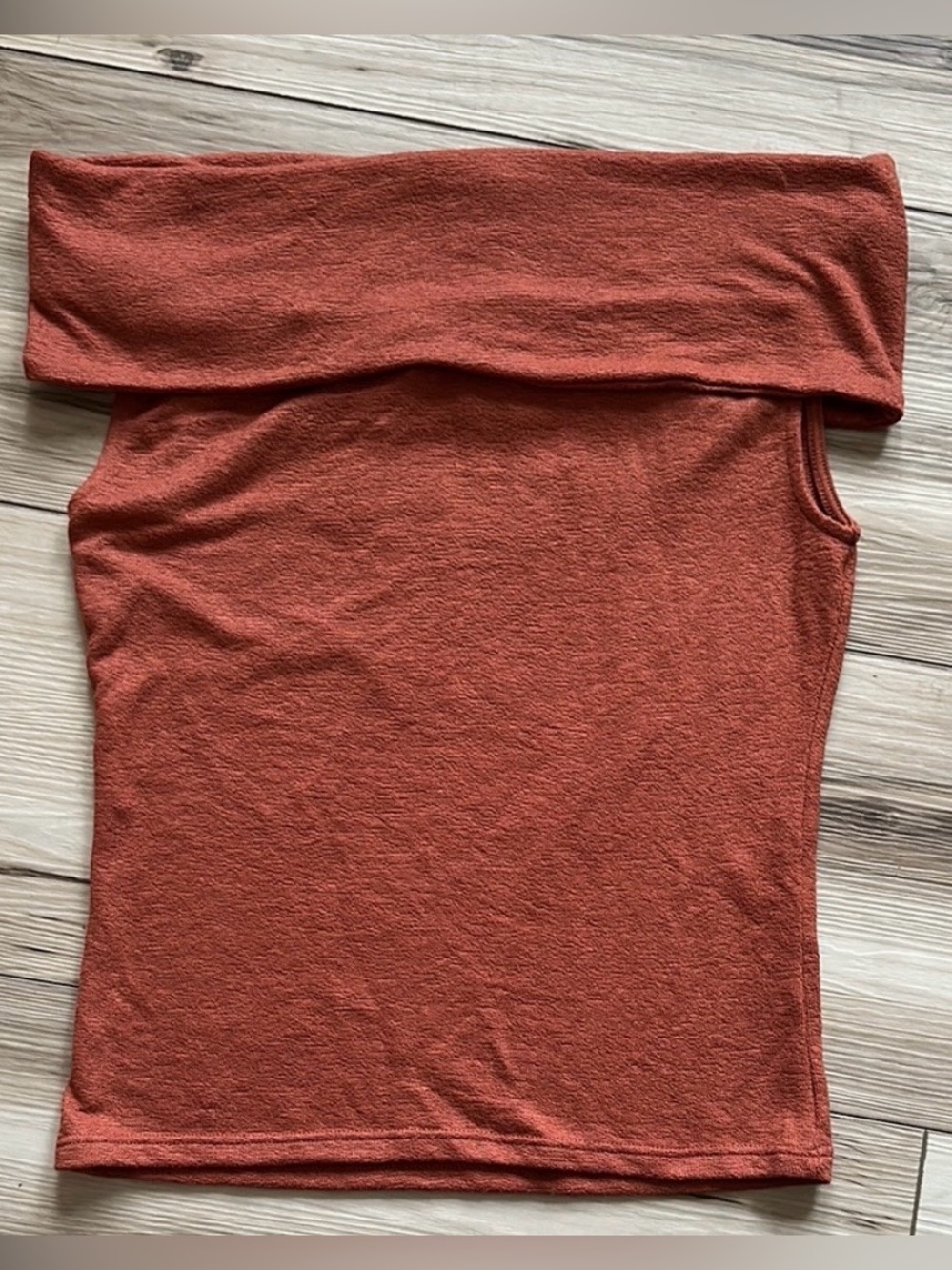 Zara Off-Shoulder Top in Rust Orange